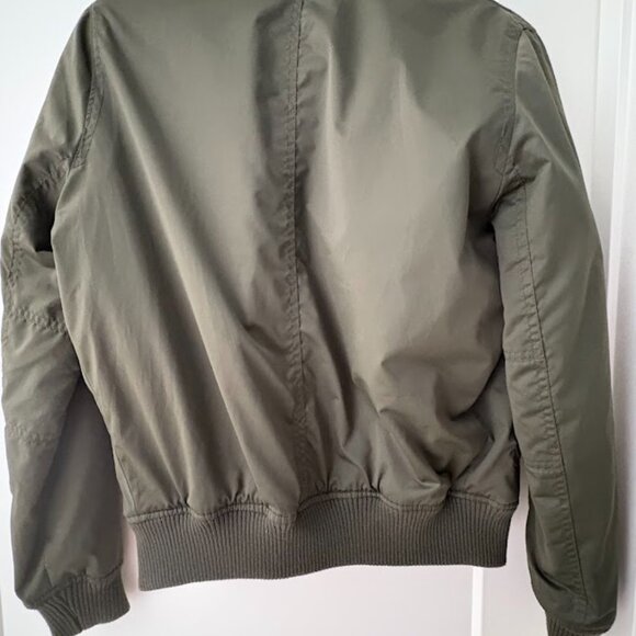 American Eagle Bomber Jacket- Army Green- Size Small - Picture 4 of 10